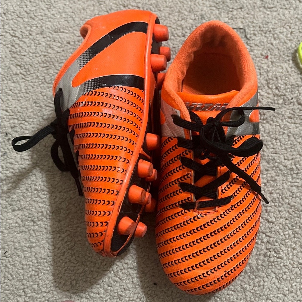 Kids Orange Soccer Cleats